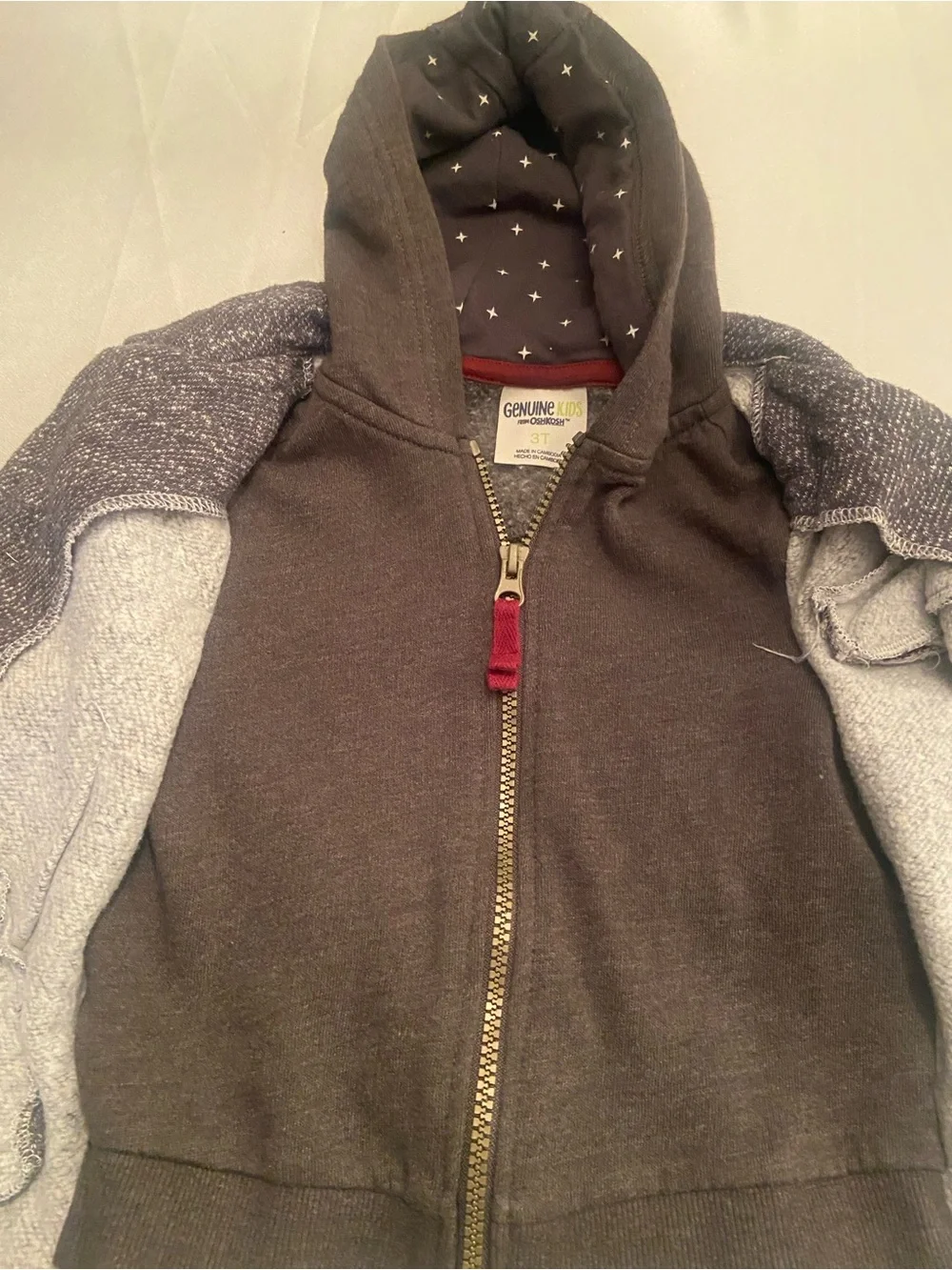 OshKosh B'gosh Speckled Gray Knit Hooded Jacket